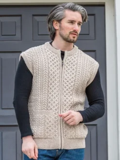 Mens Full Zip Waistcoat Parsnip