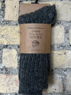 Mens Luxury Wool Blend Socks Charcoal