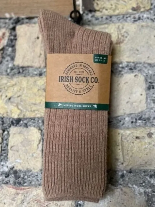 Mens Merino Wool Socks Beige