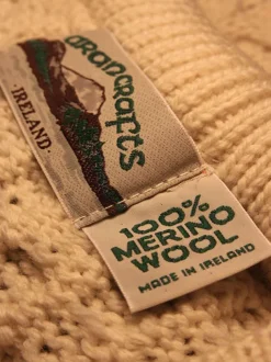 Men's Shawl Collar Aran Cable Stitch Cardigan