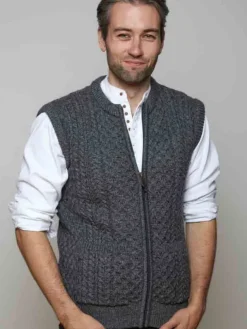 Men's Steel Marl Merino Wool Waistcoat