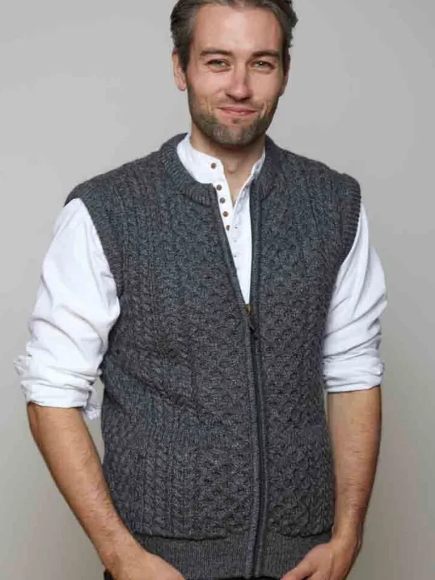 Men's Steel Marl Merino Wool Waistcoat