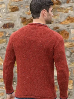 Men's Wool and Cashmere Crew Neck Copper Marl