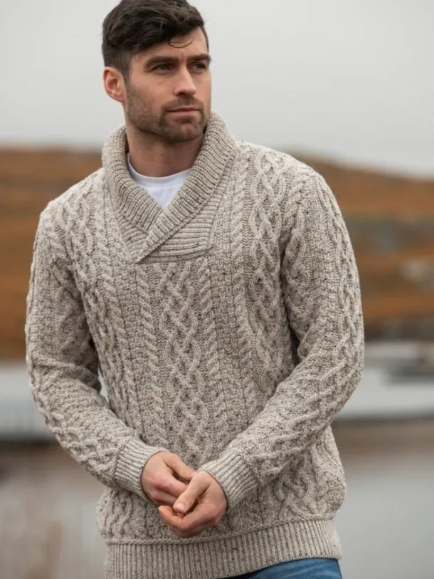 Merino Shawl Neck Oatmeal