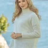 Merino Wool & Cashmere High Neck Sweater Royal White