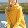 Merino Wool & Cashmere High Neck Sweater Mustard