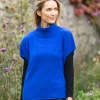 Merino Wool & Cashmere Short Sleeve Sweater Indigo Blue