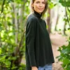 Merino Wool and Cashmere High Neck Sweater Olive