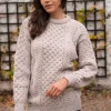 Merino Wool Aran Sweater Oatmeal - Unisex