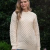Merino Wool Aran Sweater Natural - Unisex