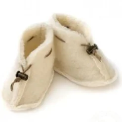Merino Wool Baby Booties - Natural