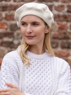 100% Merino Wool Beret Cream