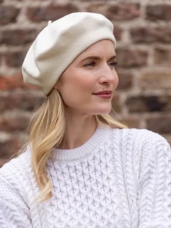 100% Merino Wool Beret Cream