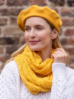 100% Merino Wool Beret Yellow