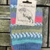 100% Merino Wool Fairisle Socks Denim Unisex