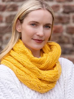 100% Merino Wool Infinity Scarf Yellow