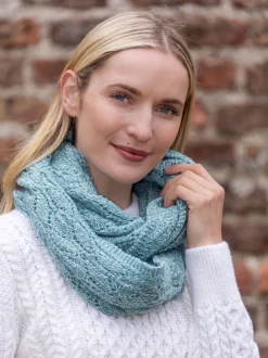 100% Merino Wool Infinity Scarf Aqua