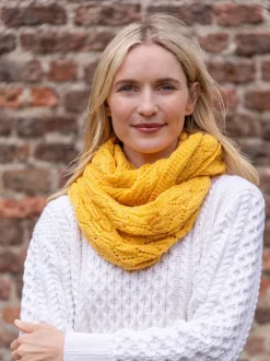 100% Merino Wool Infinity Scarf Yellow