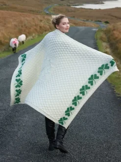 100% Merino Wool Shamrock Throw