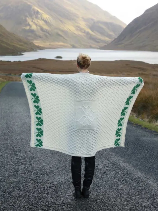 100% Merino Wool Shamrock Throw