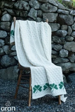 100% Merino Wool Shamrock Throw