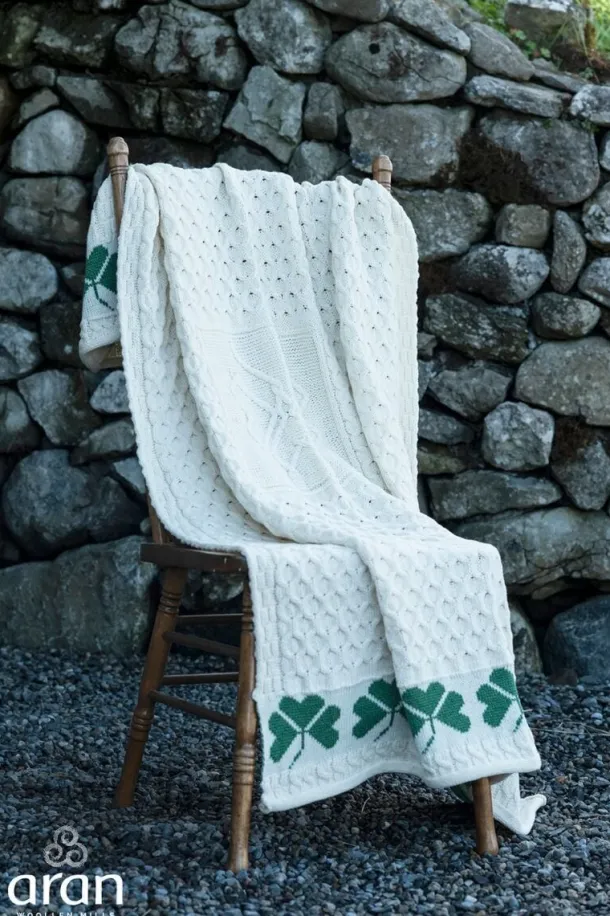 100% Merino Wool Shamrock Throw