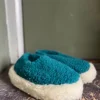 Merino Wool Slippers Azure Blue