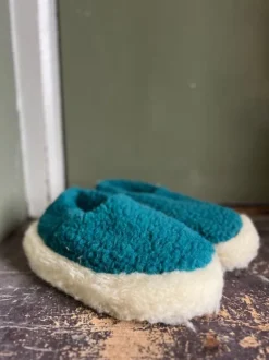 Merino Wool Slippers Azure Blue