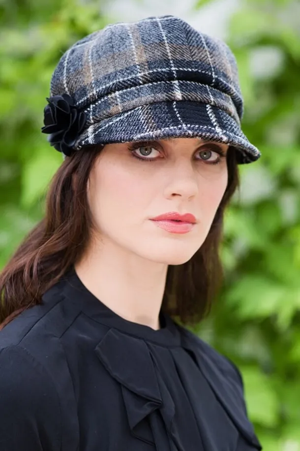Newsboy Cap Black Brown White Colour 21