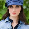 Newsboy Cap Blue Red, Colour 110