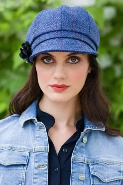 Newsboy Cap Blue Red, Colour 110
