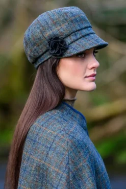 Newsboy Cap Green / Blue / Brown Check Col: 782