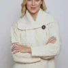 One Button Aran Ladies Cardigan