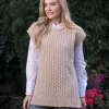 Oversized Aran Sweater Vest - Seashell