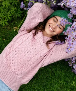 Oversized Shawl Collar Sweater Pale Pink