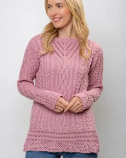 Pink Tunic Sweater Merino Wool