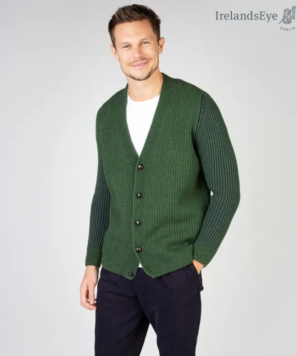 Pinstripe Cardigan Green