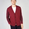 Pinstripe Cardigan Sunrise Red