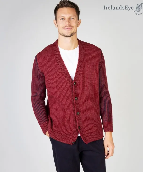 Pinstripe Cardigan Sunrise Red
