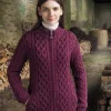 Plaited Zip Cardigan Purple