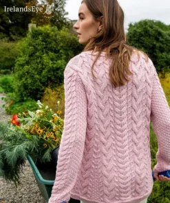 Primrose Aran Sweater Pale Pink