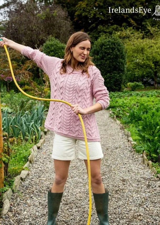 Primrose Aran Sweater Pale Pink