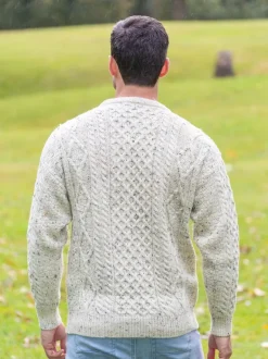 Pure Wool Aran Sweater Natural Fleck