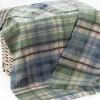 Pure Wool Throw Blue Green Plaid - Col.LW100