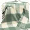 Pure Wool Throw Green Block Col.LW164