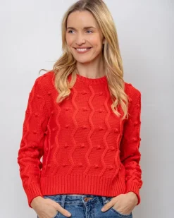 Red Bubble Sweater 100% Fine Merino Wool