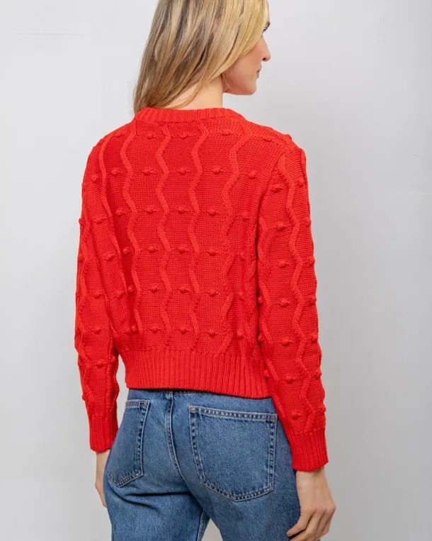 Red Bubble Sweater 100% Fine Merino Wool