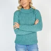 Shawl Neck Sweater Aqua