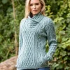Side Zip Cable knit Sweater with Claddagh Zip