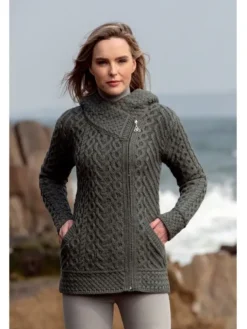 Side Zip Cardigan with Hoody